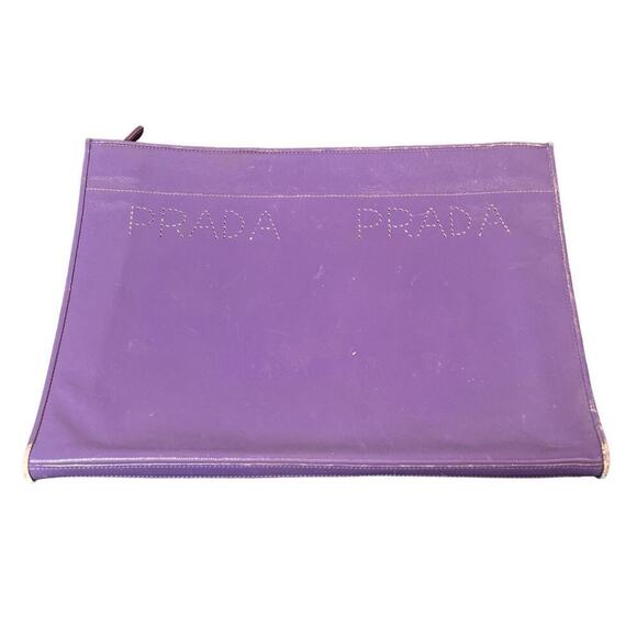 Prada Handbags - Vintage Prada for I. Magnin Large Purple Clutch Pouch